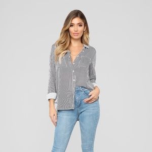 *CLEARANCE* NEW Fashion Nova Striped Blouse